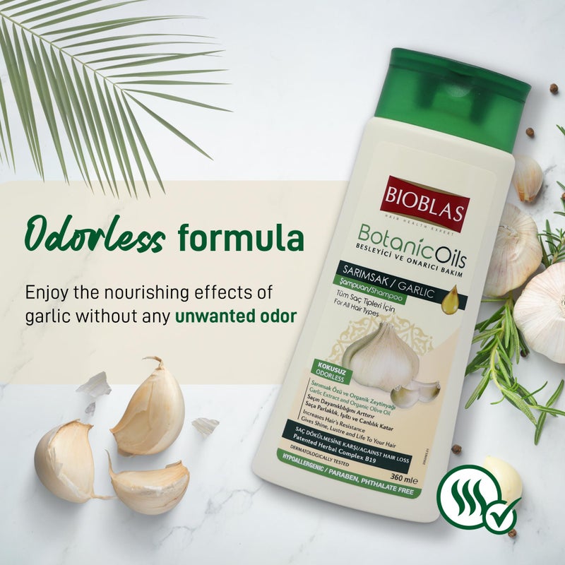 BIOBLAS Garlic Shampoo - Odorless & Unscented Hair Growth for Men & Women - Clarifying to Cleanse Hair, Roots & Scalp - Thickening & Anti Thinning (1 Pack) - Image 3